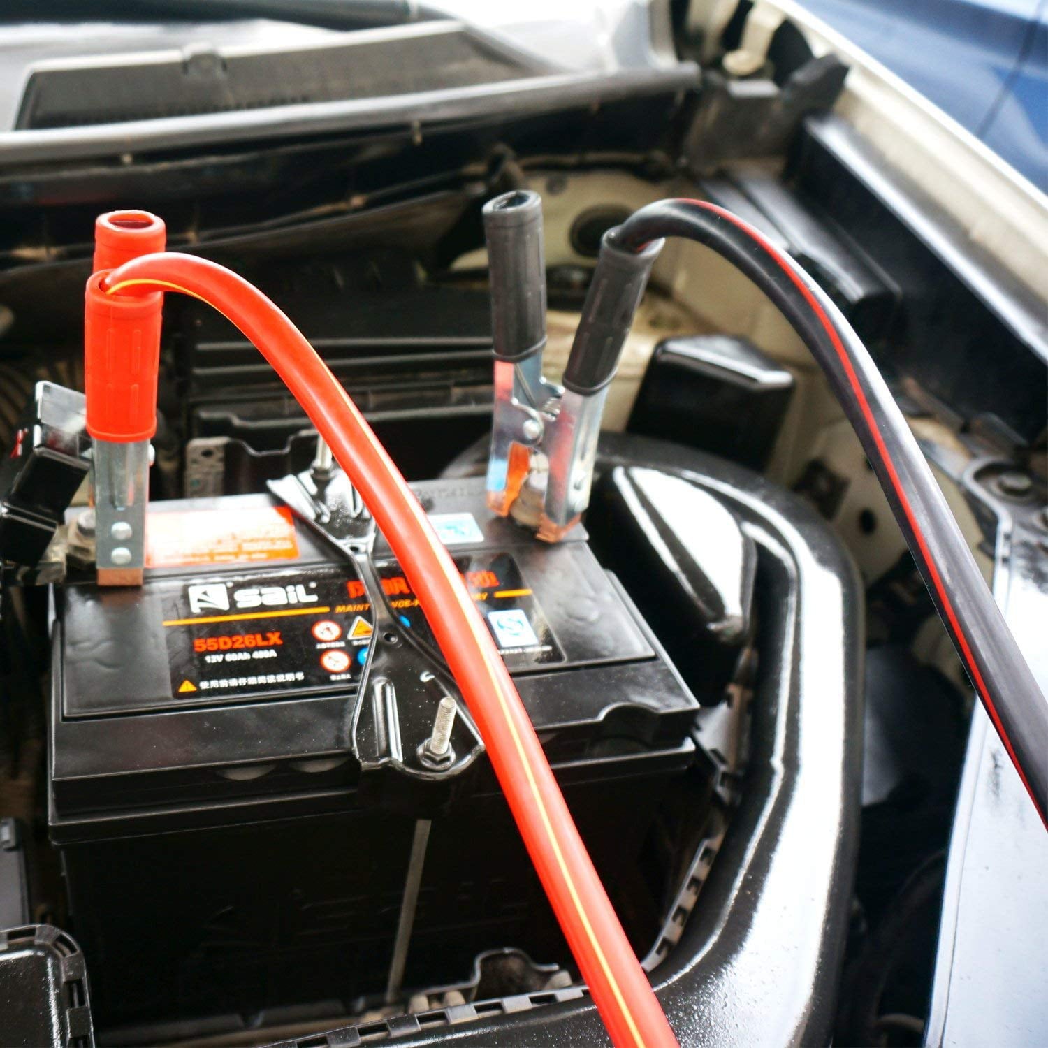 YILAIRIOU Roadside Assistance Emergency Kit - Car Emergency Kit With Jumper Cables (Upgraded) Emergency Roadside Kit for Car 142 Pieces Car Safety Kits ,Tow Strap,Tool Kit,Reflective Warning Triangle