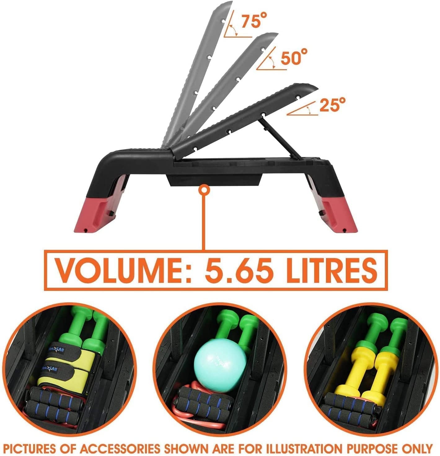 Yes4All Multifunctional Fitness Aerobic Step Platform and Aerobic Deck, Red and Black