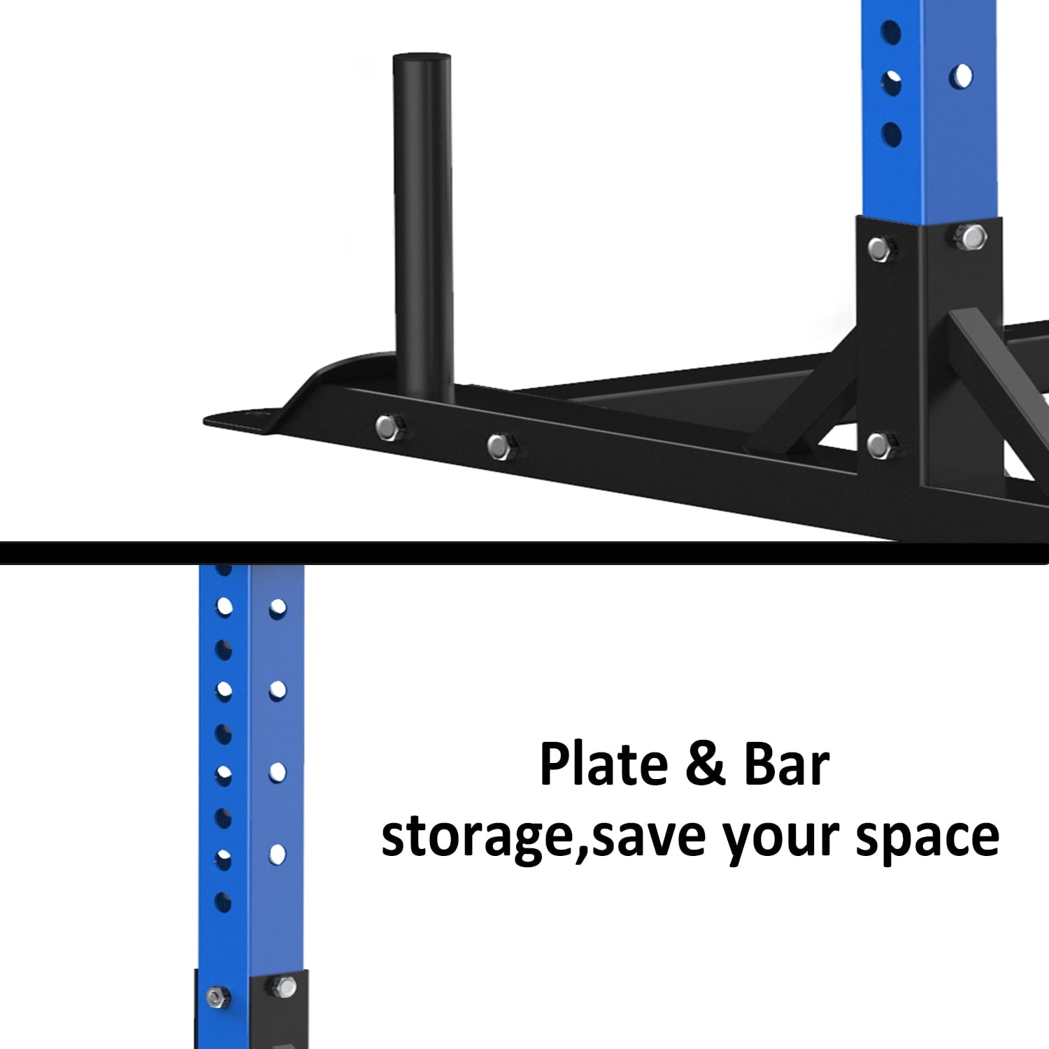 Wesfital Multi-Functional Power Racks Tower, with Free 66LBS Adjustable Dumbbell Weight Sets, Adjustable Heavy Power Cage Squat Rack Deadlifts Squats Weightlifting, Blue