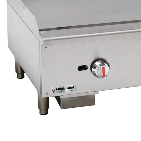 36 in. Commercial Natural Gas Manual Countertop Griddle in Stainless Steel