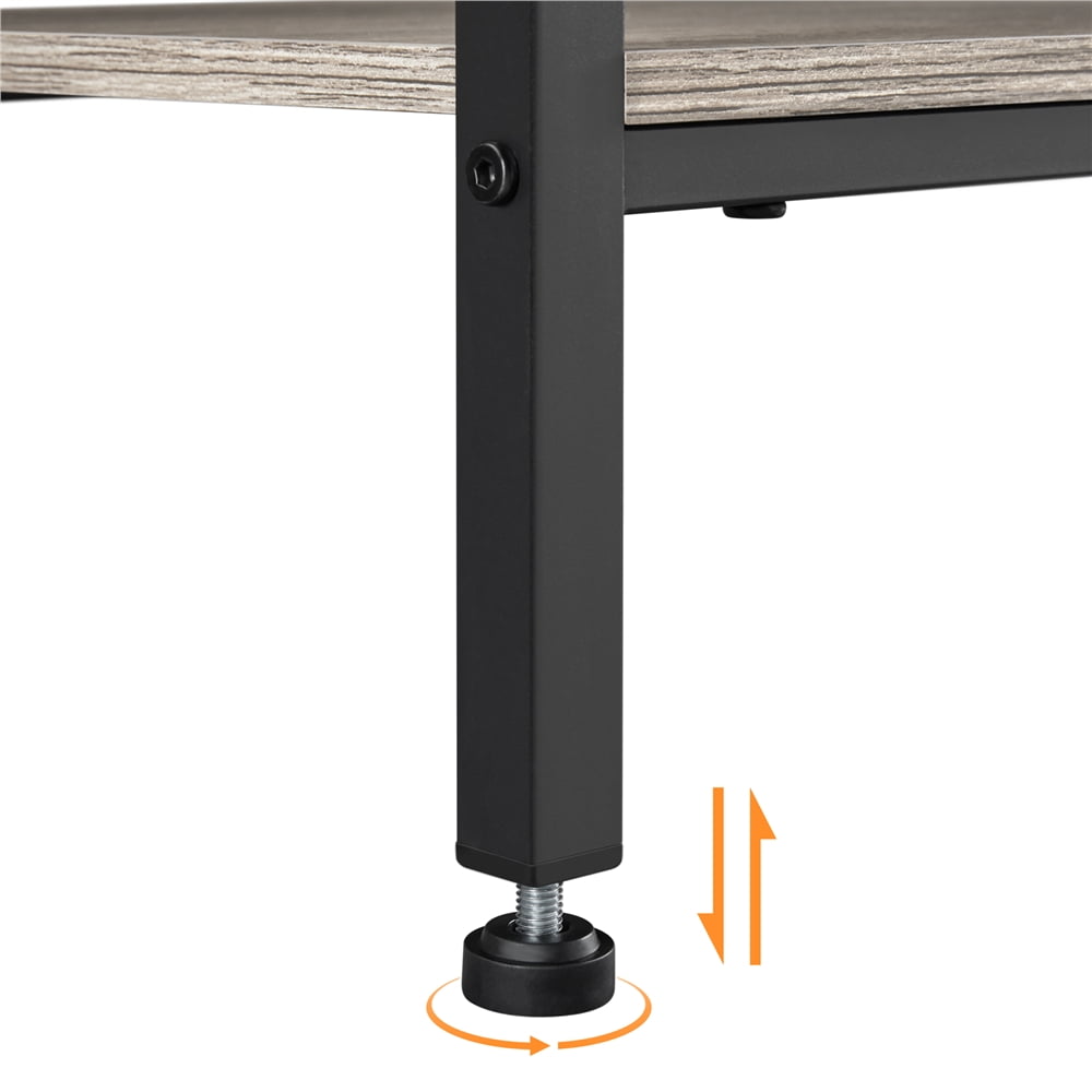 Topeakmart 4-tier Kitchen Baker's Rack Kitchen Microwave Oven Stand with High Display Shelf and 5 S-Shape Hooks, Gray