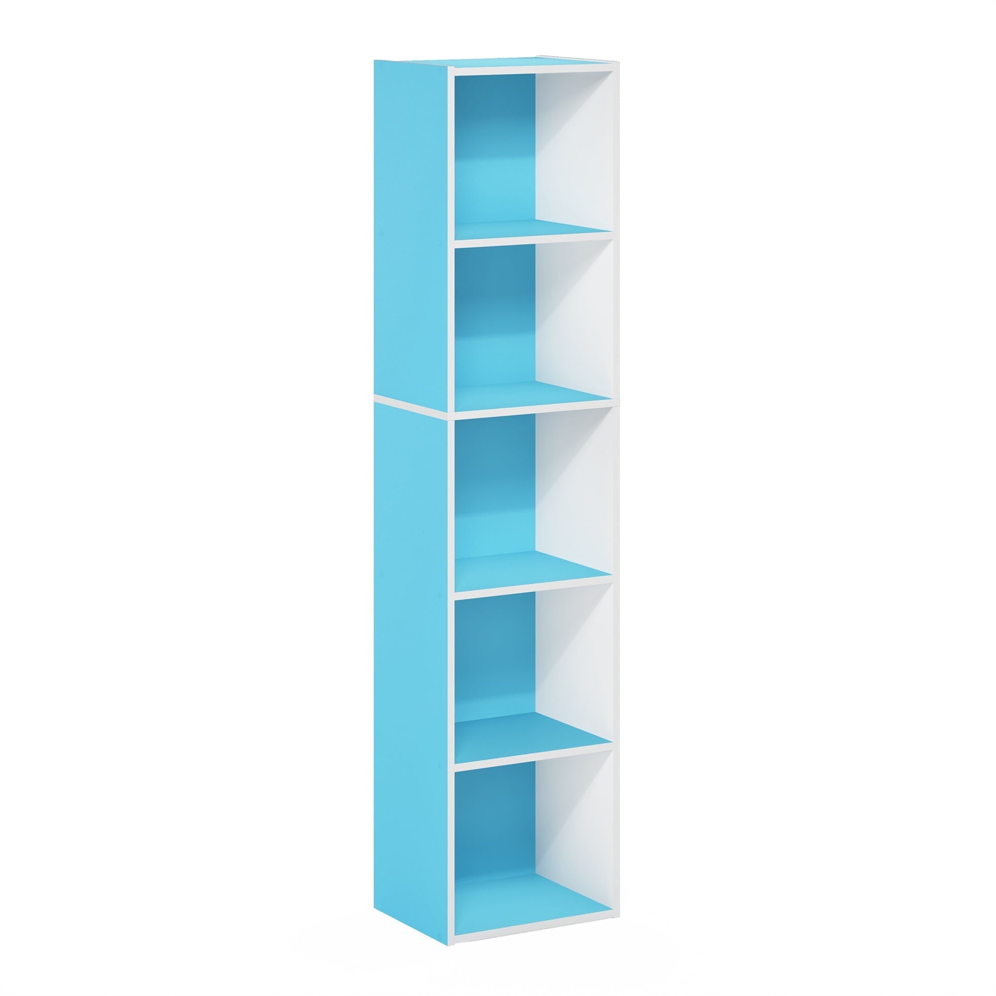 Furinno Pasir 5-Tier Open Shelf Bookcase, Pink/White