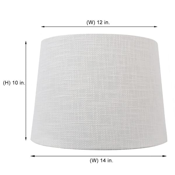 Mix and Match 14 in. Dia x 10 in. H White Linen Blend Drum Table Lamp Shade