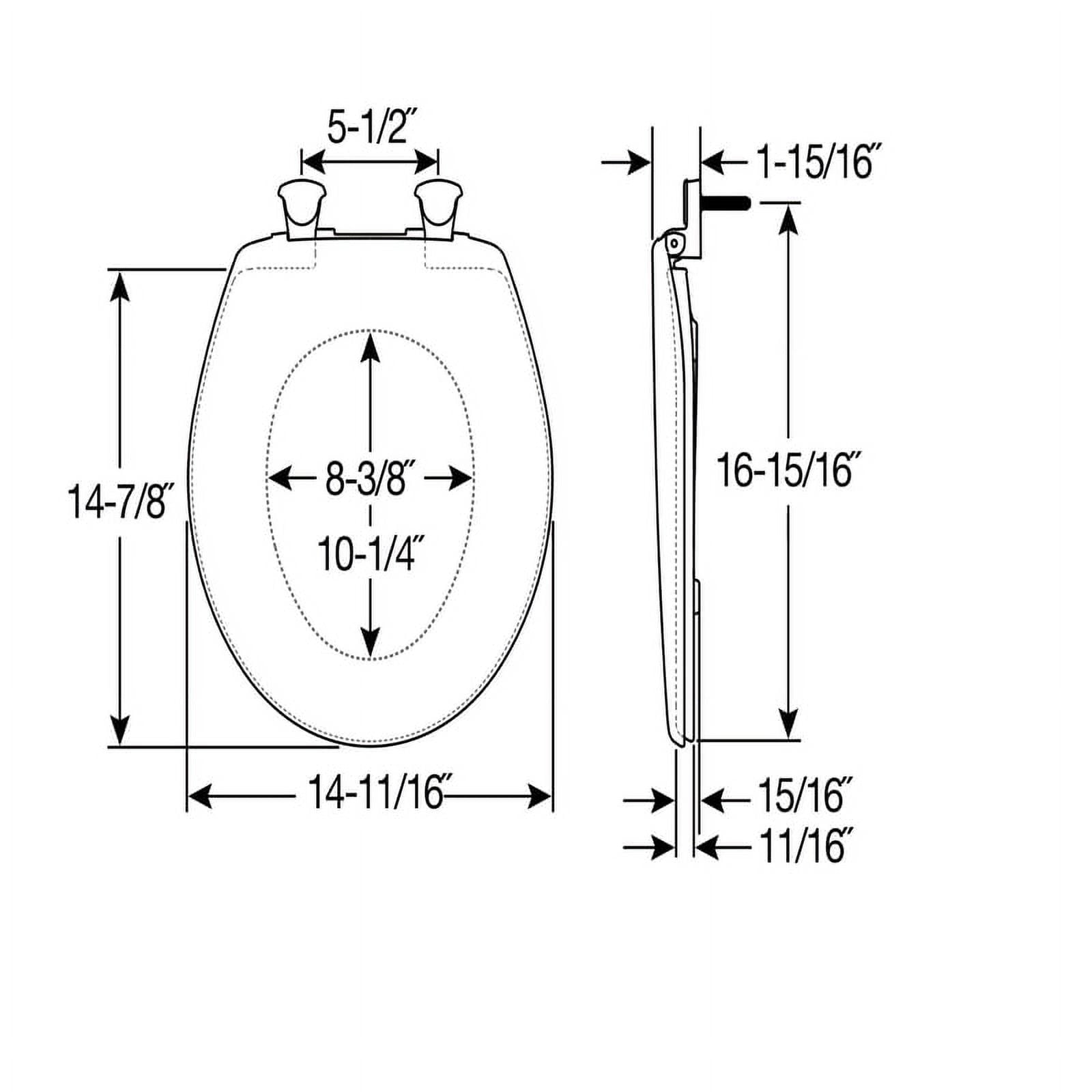 Bemis 7B730EC 000 Round Toilet Seat, Plastic, White