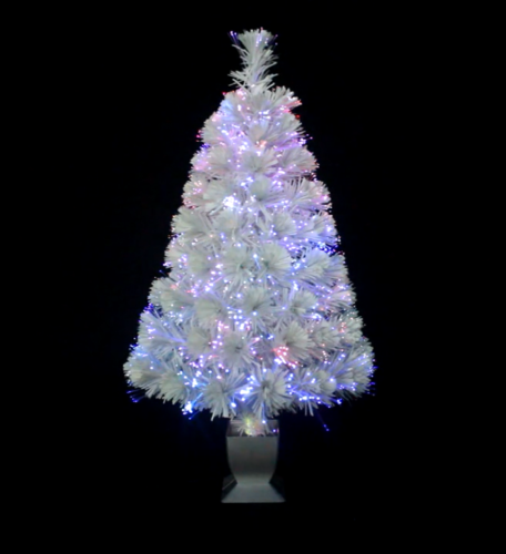 Holiday Time Pre-Lit LED Fiber Optic Christmas Tree, 32'' tall, White - FREE S/H