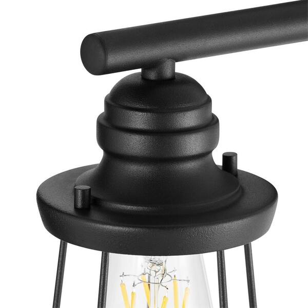 Southbourne 3-Light Matte Black Vanity Light with Open Steel Cage Frame