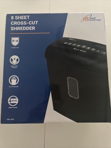 Royal Sovereign 8 Sheet Manual Cross-Cut Shredder (RDS-15C8), 14" x 12.6" x 7.7"
