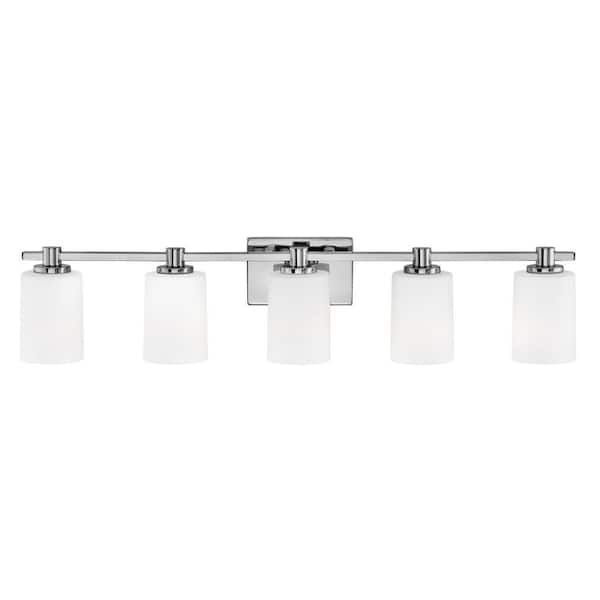 Karlie 35.5 in. 5-Light Chrome Vanity Light
