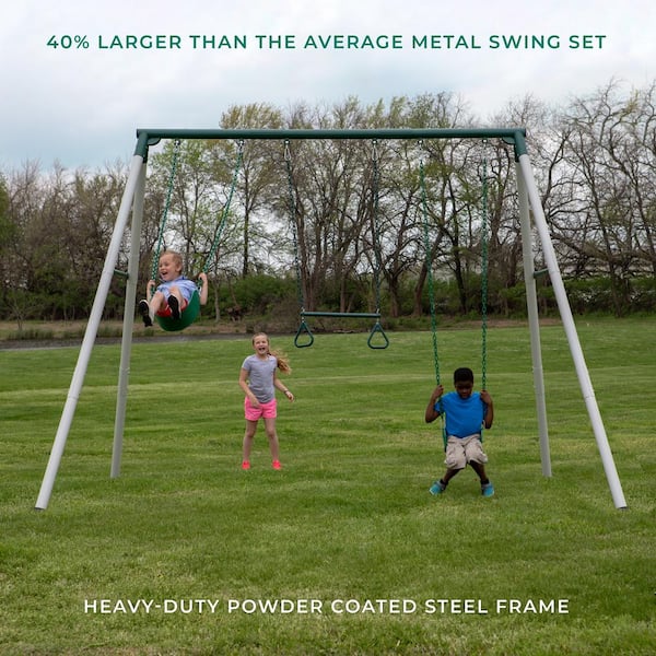 Big Brutus 10 in. Heavy-Duty Metal A-Frame Swing Set