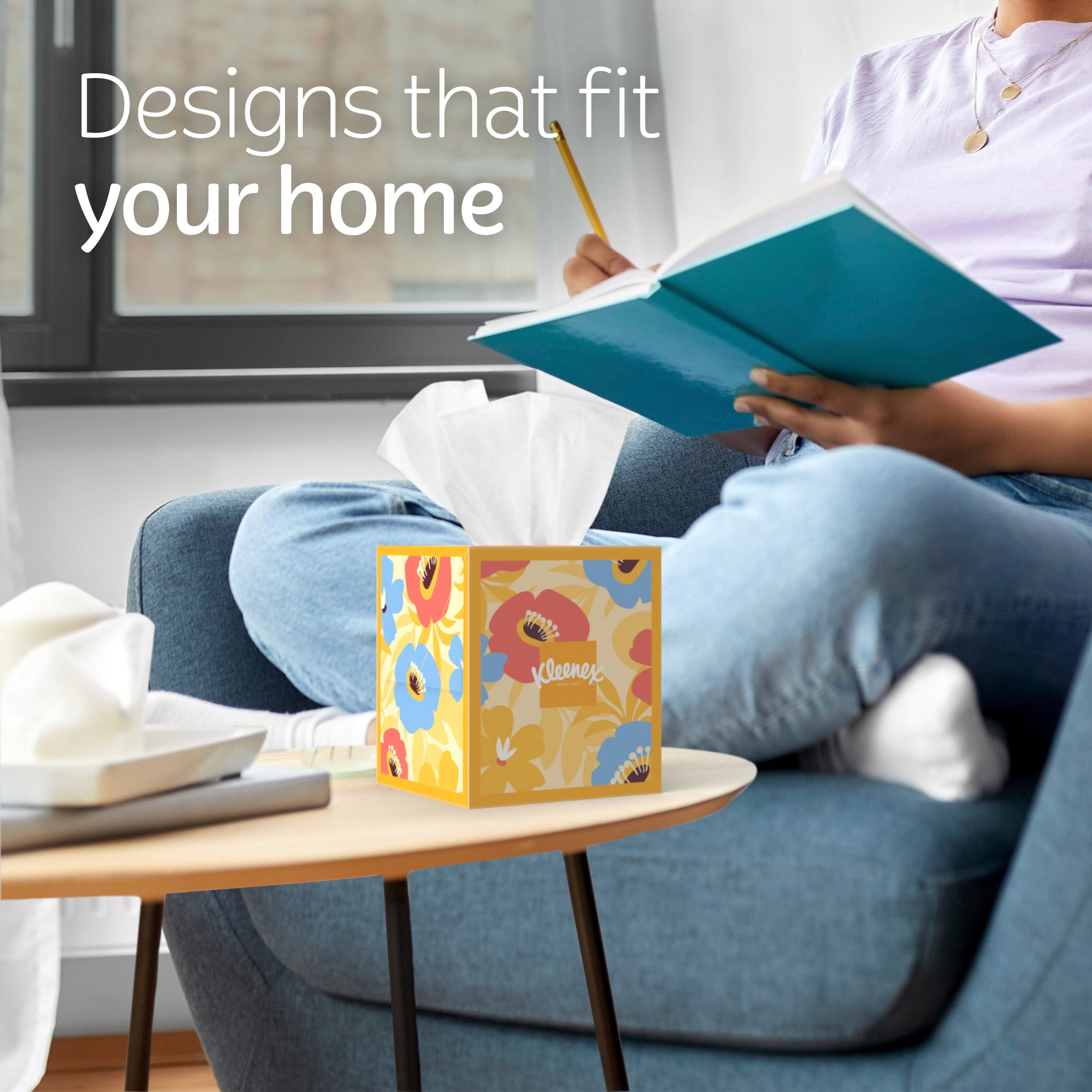 Kleenex Soothing Lotion Facial Tissues with Coconut Oil, 1 Cube Box, 60 Tissues per Box