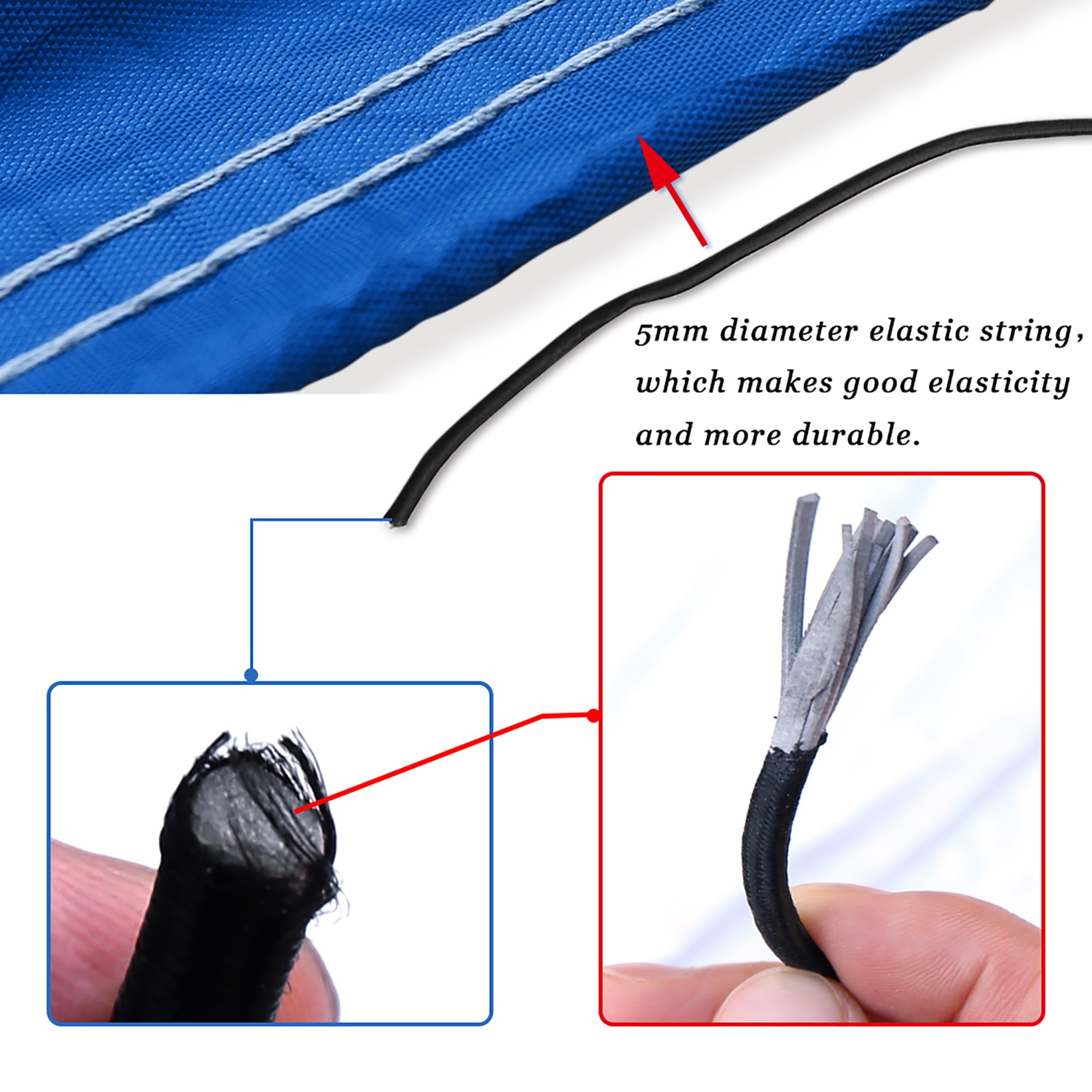 210D Waterproof Trailerable V-Hull Boat Cover, Blue