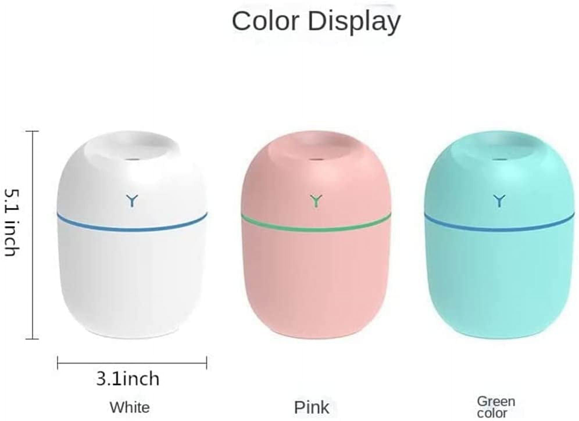 Mini Humidifier, 220ml Small Cool Mist Humidifier, USB Personal Desktop Humidifier for Baby Bedroom Travel Office Home, Auto Shut-Off, 2 Mist Modes, Super Quiet