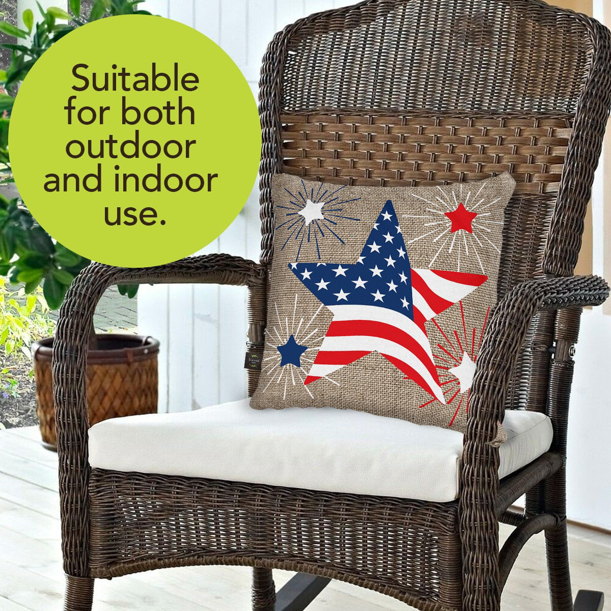 American Star Patriotic Decorative Pillow Indoor Outdoor 17