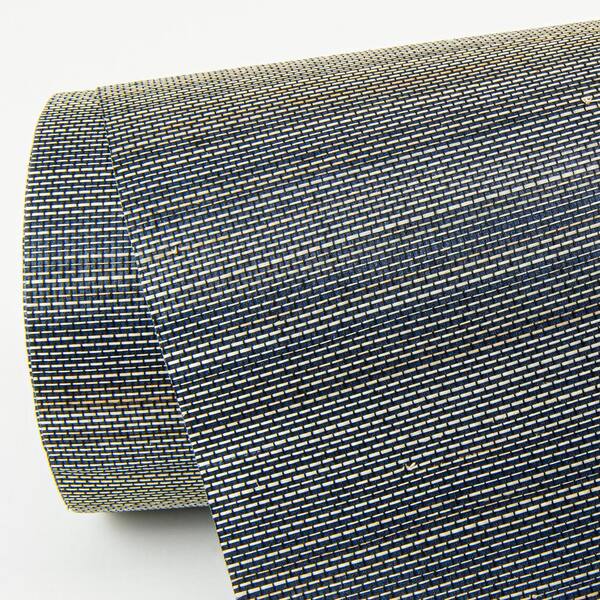 Mai Indigo Abaca Grasscloth Non-Pasted Grass Cloth Wallpaper