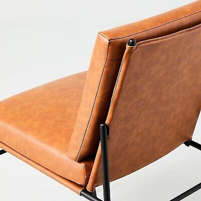 Faux Leather & Metal Dining Chair Black/Brown - Hearth & Hand with Magnolia