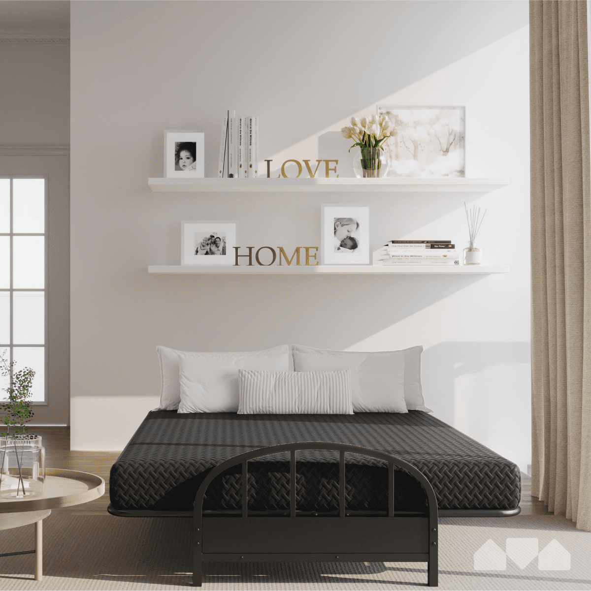 Memory Foam Futon Mattress Full Size (Frame Not Included, Black)