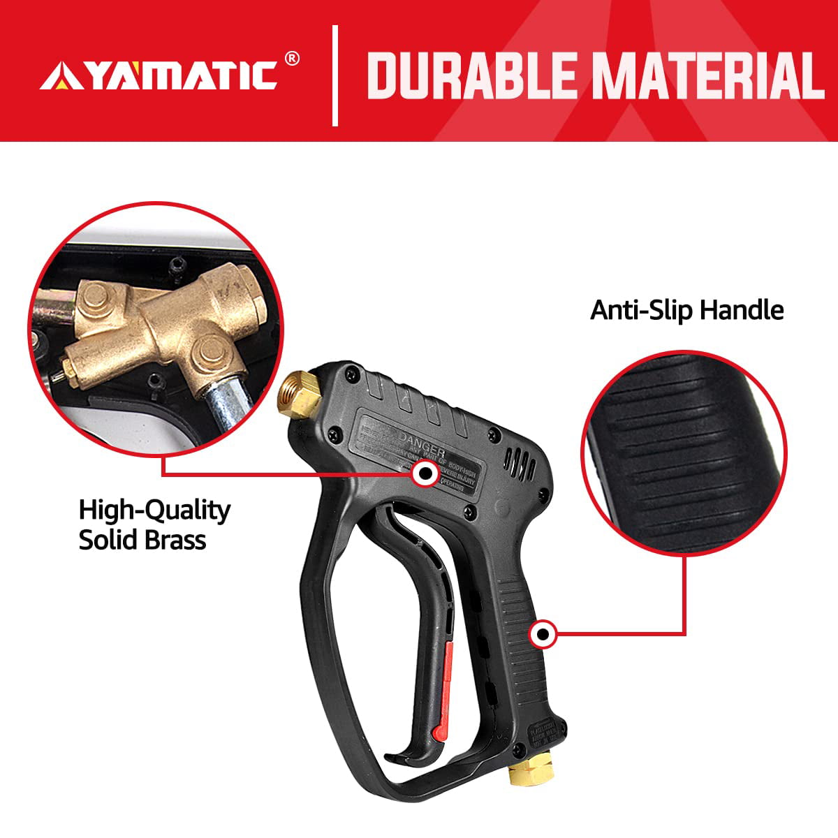 YAMATIC 5000 PSI High Pressure Washer Trigger Gun Pressure Spray Gun / 35 Mpa, 12 GPM, 3/8