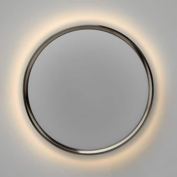 Ashburrow 15 in. Light Brushed Nickel Adjustable CCT Integrated LED Flush Mount with Night Light