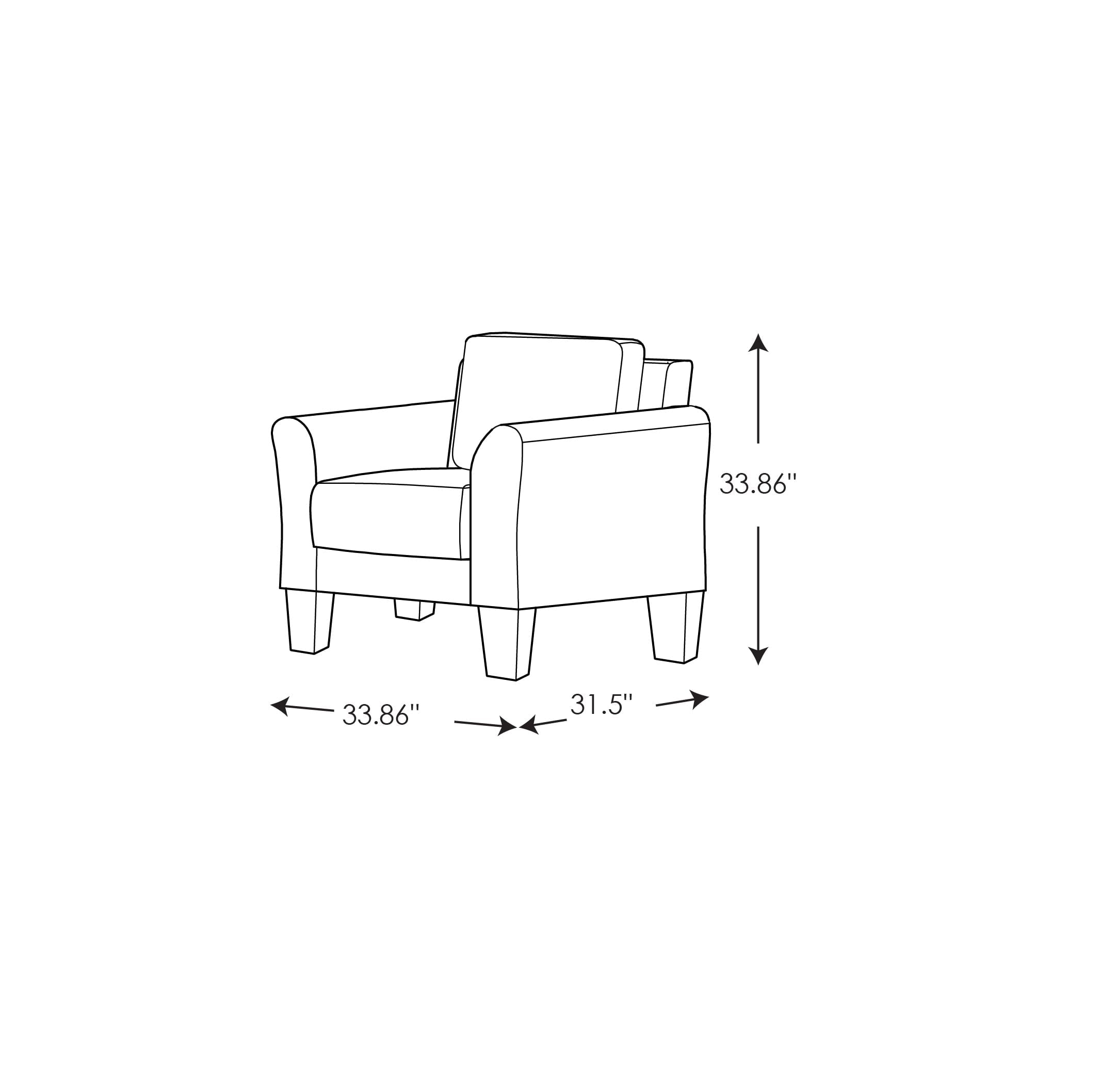 Lifestyle Solutions Alexa Club Chair, Gray Fabric