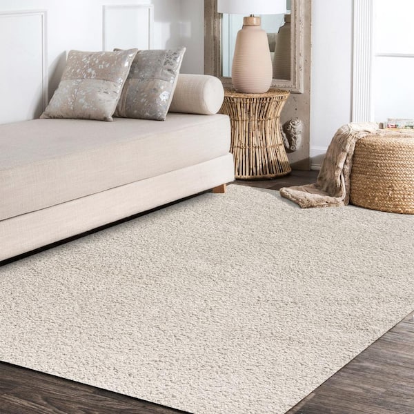 Mercer Shag Plush Cream 8 ft. x 10 ft. Area Rug
