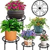WANLIAN 5 Pack Metal Plant Stand for Outdoor Indoor Plants, Potted Plant Holder for Garden Home (Black)