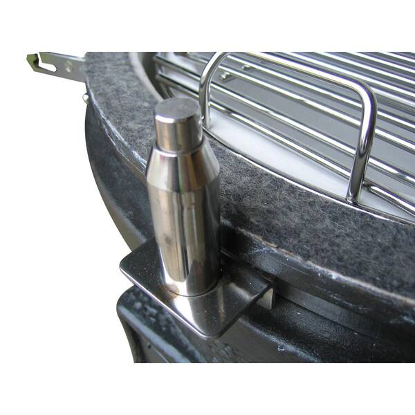 22 in. Kamado S-Series Ceramic Charcoal Grill in Black with Cover, Cart, Side Shelves, Two Cooking Grates and Ash Drawer