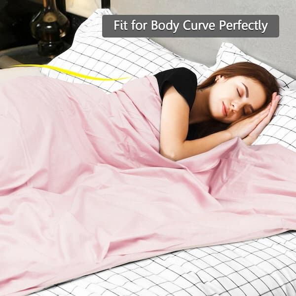 20 lbs. Heavy Weighted Blanket 3-Piece Set with Hot and Cold Duvet Covers 60 in. x 80 in. Pink