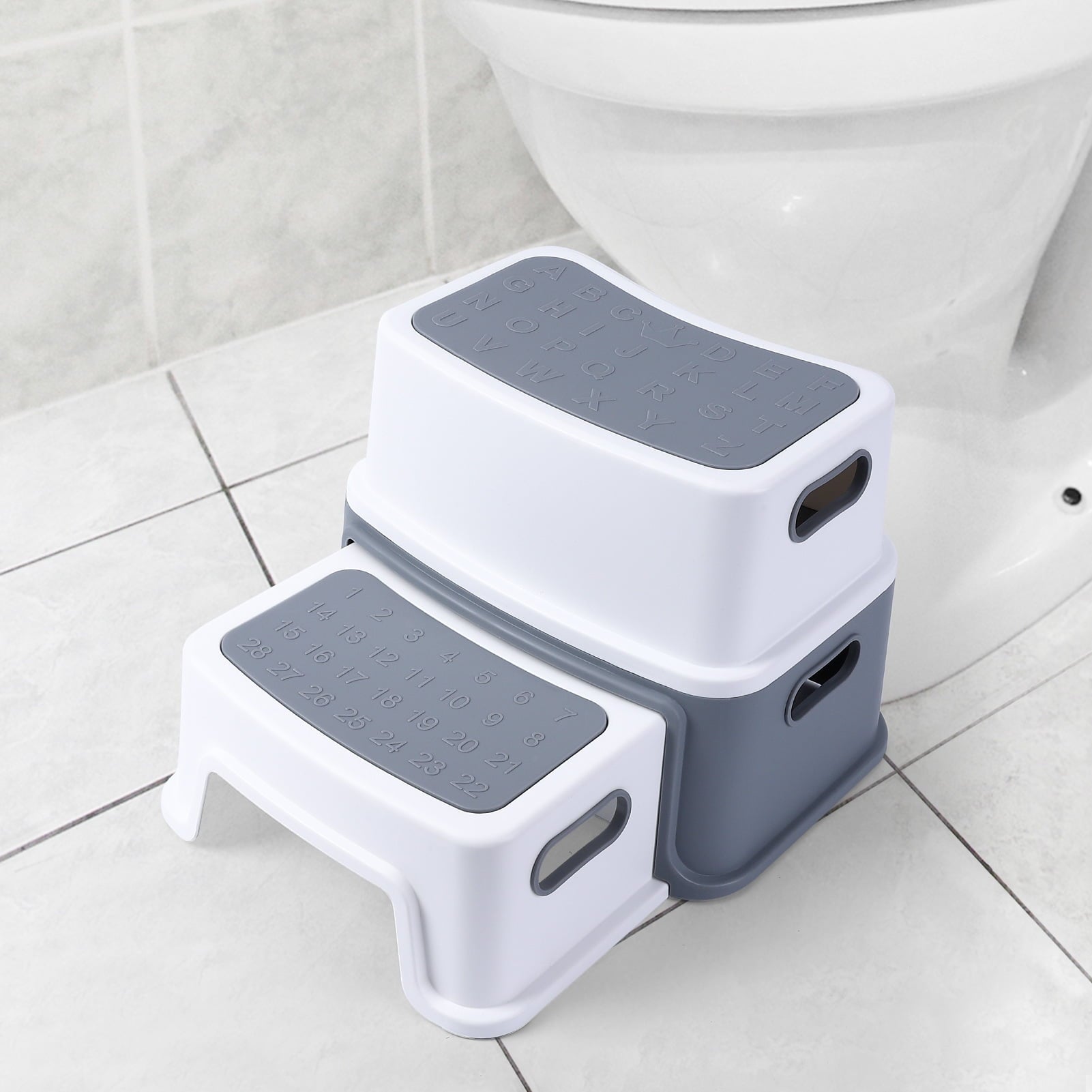 2 Step Stool for Kids, Anti-Slip Bathroom Step Stool Potty Stool for Toilet Potty Training