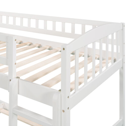 Twin Over Twin Bunk Bed with Slide and Ladder, White