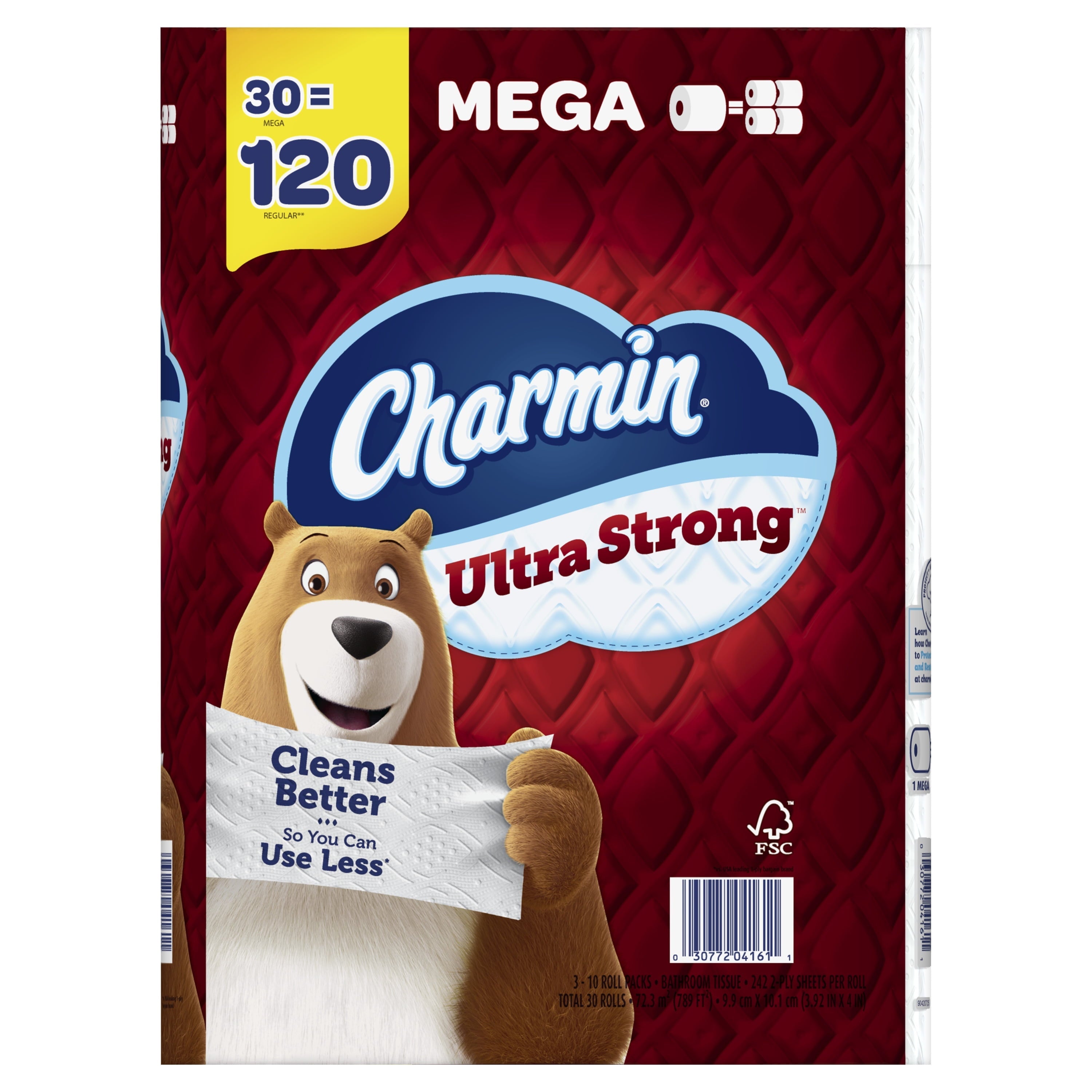 Charmin Ultra Strong Toilet Paper Mega Roll, 242 Sheets per Roll, 30 Count