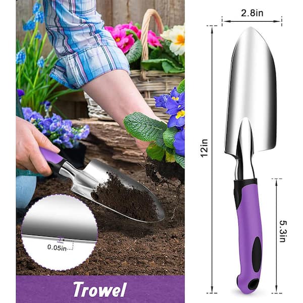 3-Piece Heavy-Duty Gardening Tools Set with Non-Slip Rubber Handles, Garden Tools Set