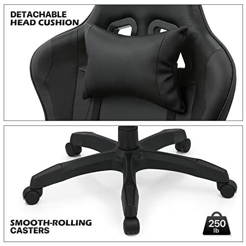 Gaming Chair with Footrest High Back Video Game Chair with Headrest & Lumbar ...