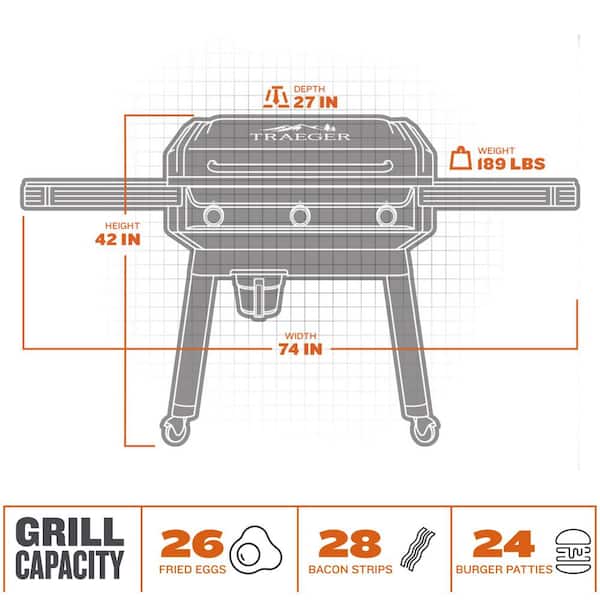 Flatrock 3 Cooking Zone 594 sq in Flat Top Propane Griddle in Black