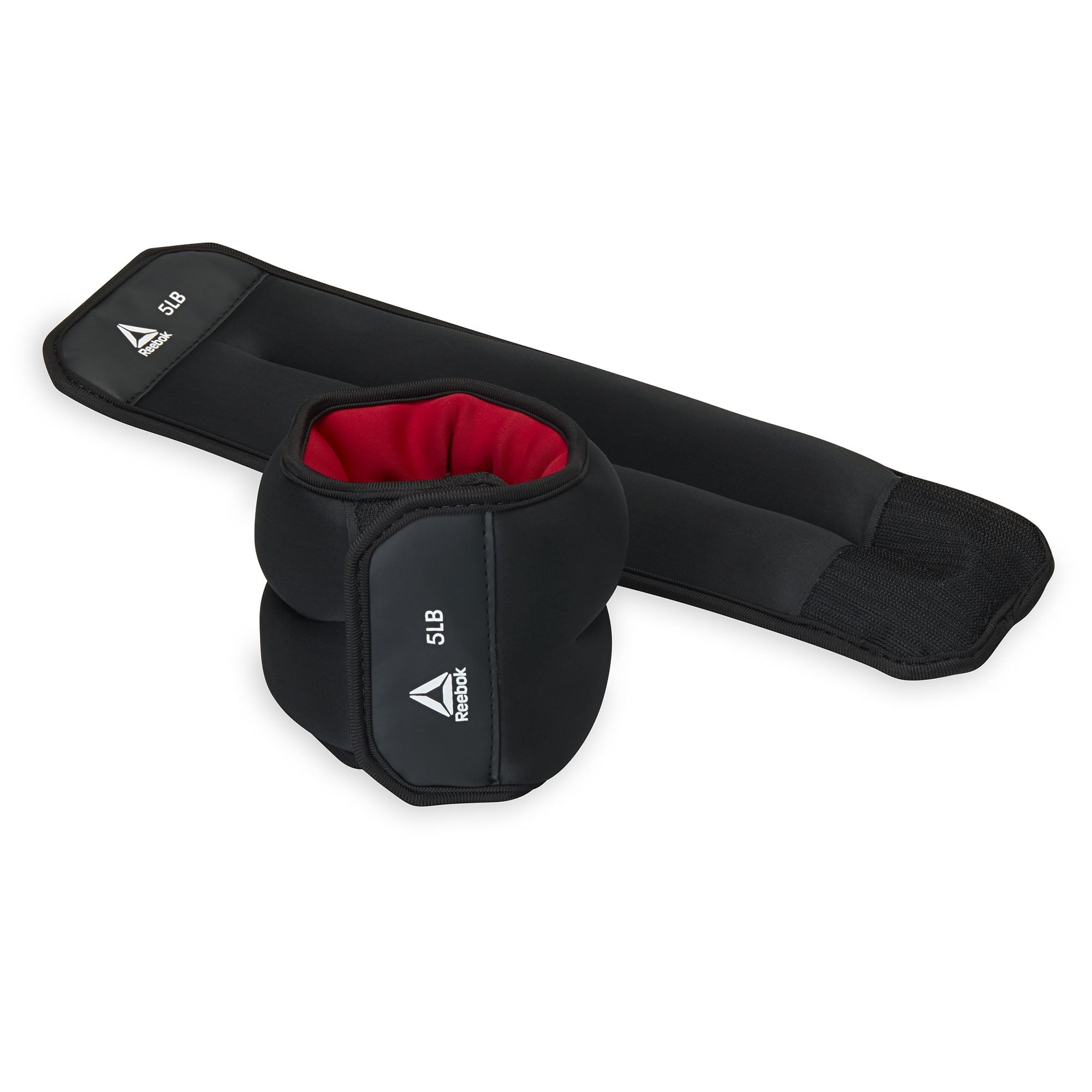 Reebok 10lb Ankle and Wrist Weight Set, Includes Two 5lb Weights, Adjustable Fit
