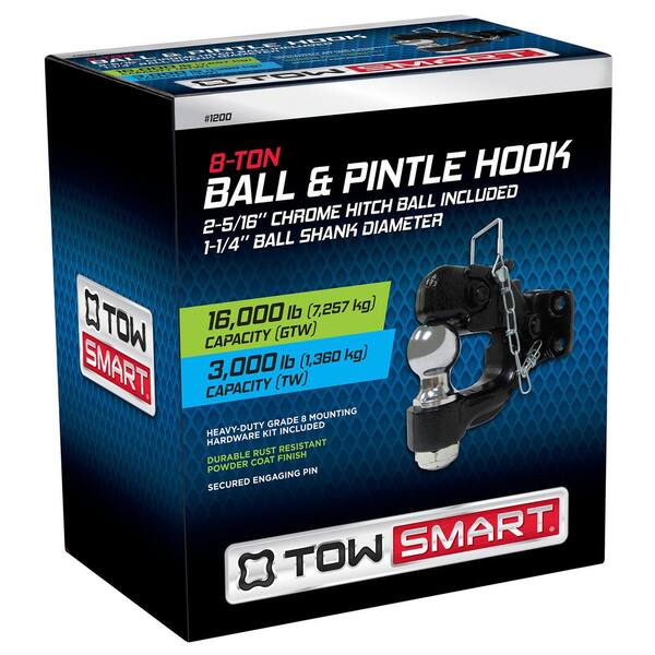 Pintle Hook with 2-5/16 in. Hitch Ball, Bolt-on, 16,000 lb. capacity