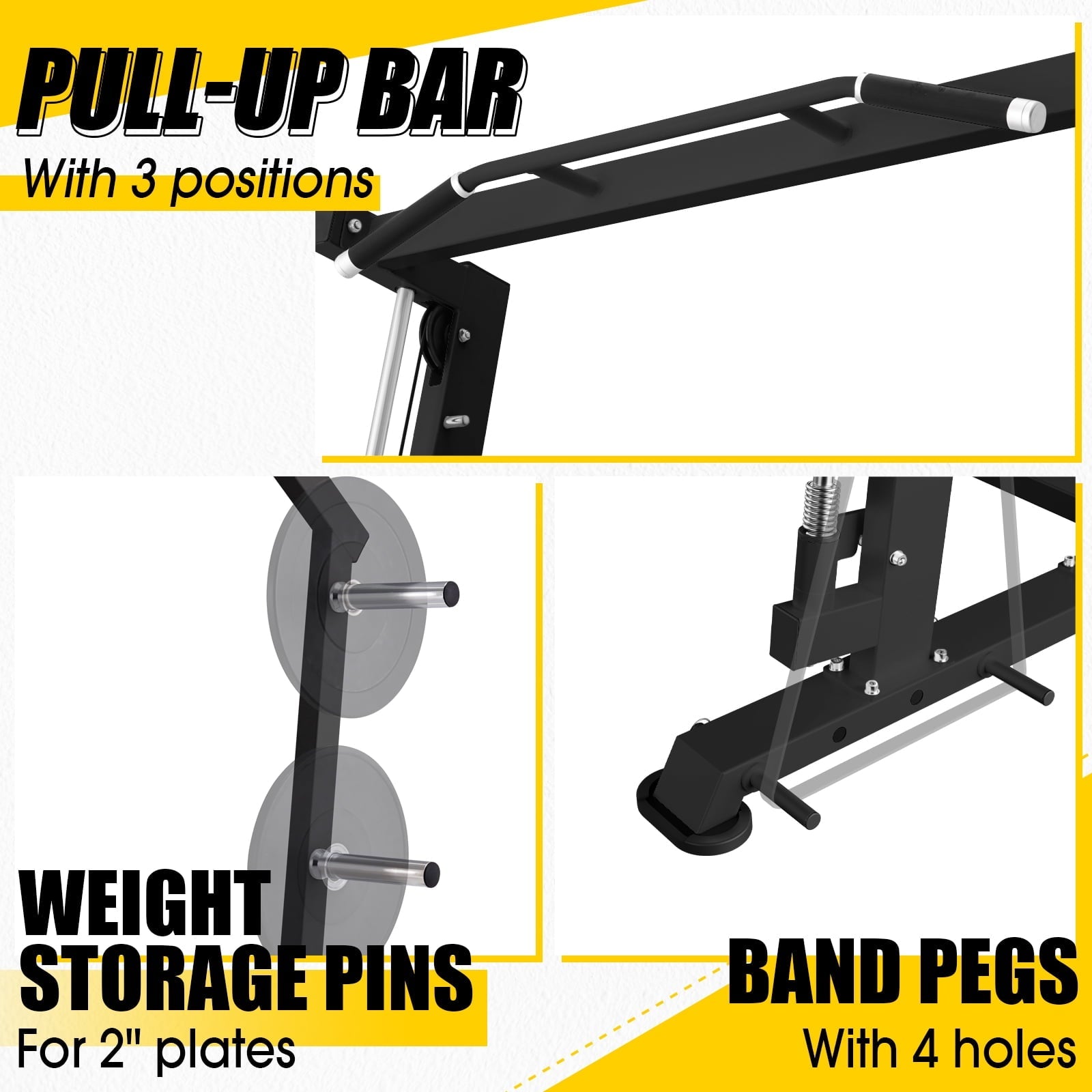 syedee Smith Machine Home Gym, Power Rack Cage with Linear Bearing,Commercial Grade(Black)