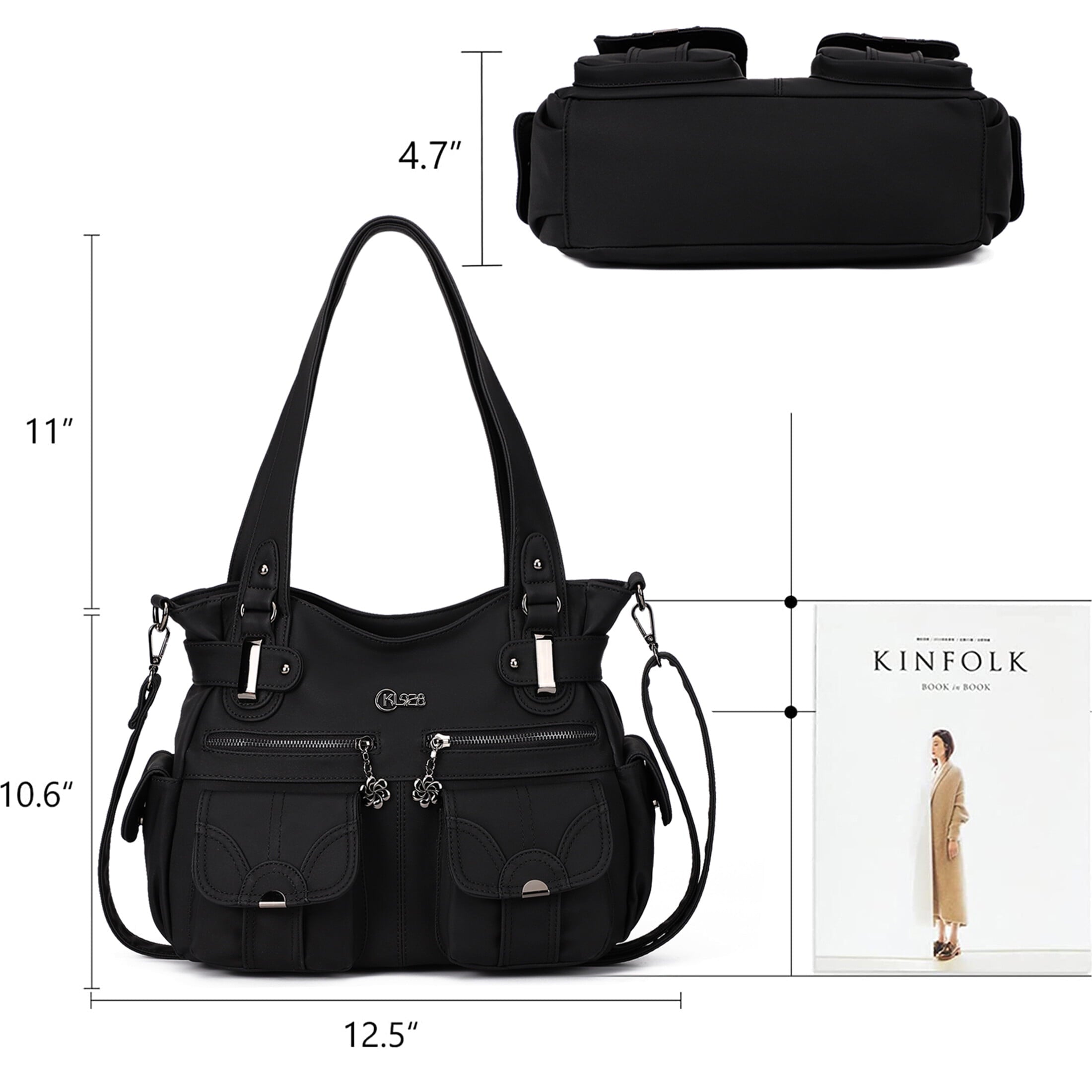 KL928 Women Large Purses and Handbags Shoulder Bag PU Leather Multi-Pocket Tote Bag Easter