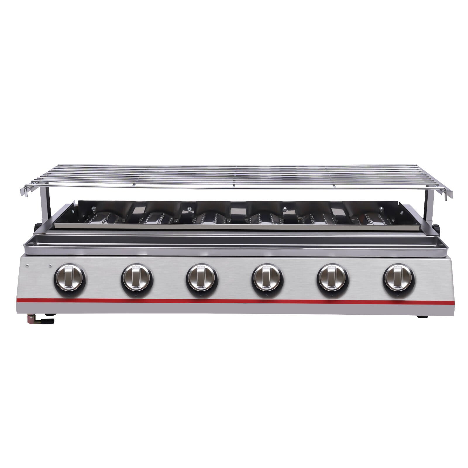 Miumaeov Gas BBQ Grill Stainless Steel Picnic Barbecue LPG Gas Grill 6 Burners