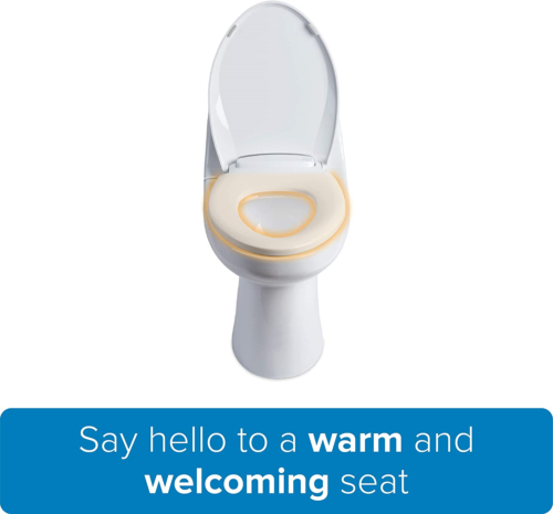 Brondell L60-RW LumaWarm Heated Nightlight Round Toilet Seat, White
