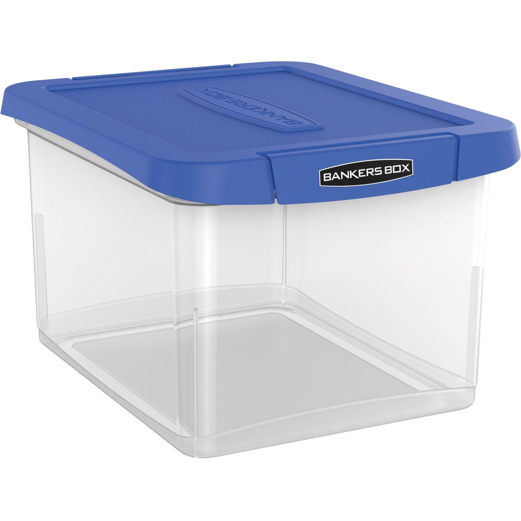Fellowes, FEL0086201, Heavy Duty Letter/Legal Plastic File Box, 1 Each, Clear,Blue