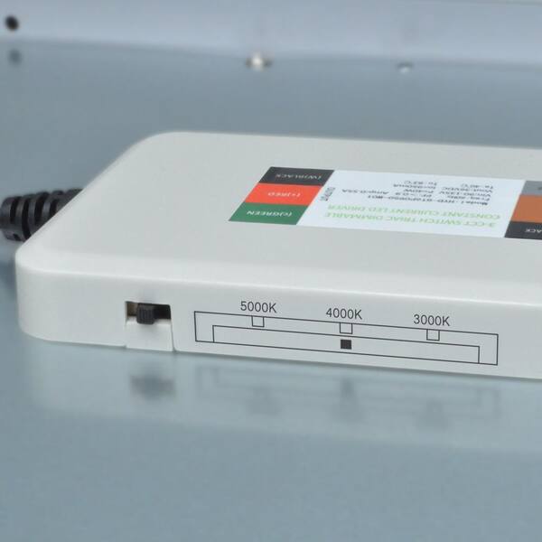 Sebastian 48 in. x 13 in. Modern White Satin Nickel CCT Selectable LED Flush Mount Ceiling Light 4000 Dimmable Lumens