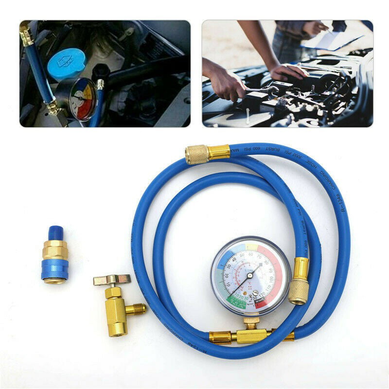 Car Auto Air Conditioning AC R134A Refrigerant Recharge Measuring Hose w/ Gauge