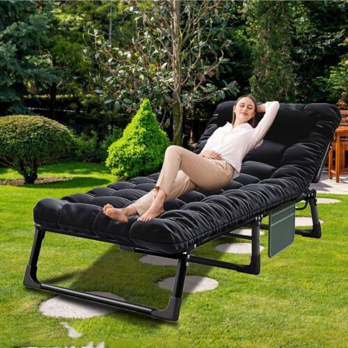 Portable Folding Camping Cot, Adjustable 4-Position Adults Reclining Chair