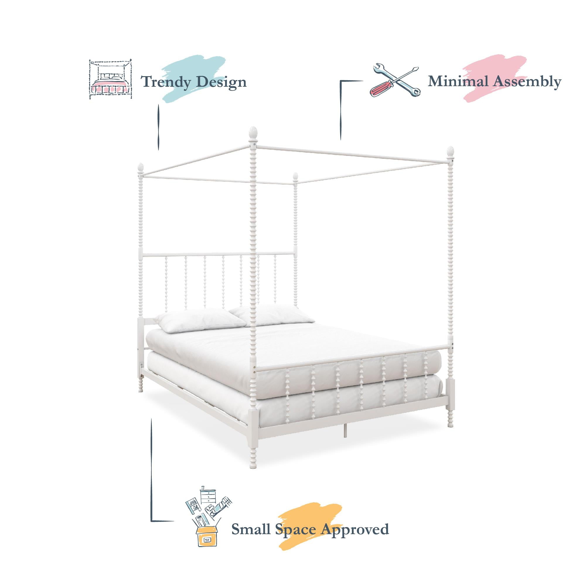 Teen Novogratz Hayden Metal Canopy Bed, Full, White
