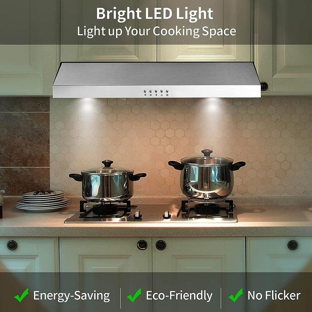 SNDOAS Stainless Steel Range Hood 30 inch Under Cabinet Range Hood with 3 Way Venting