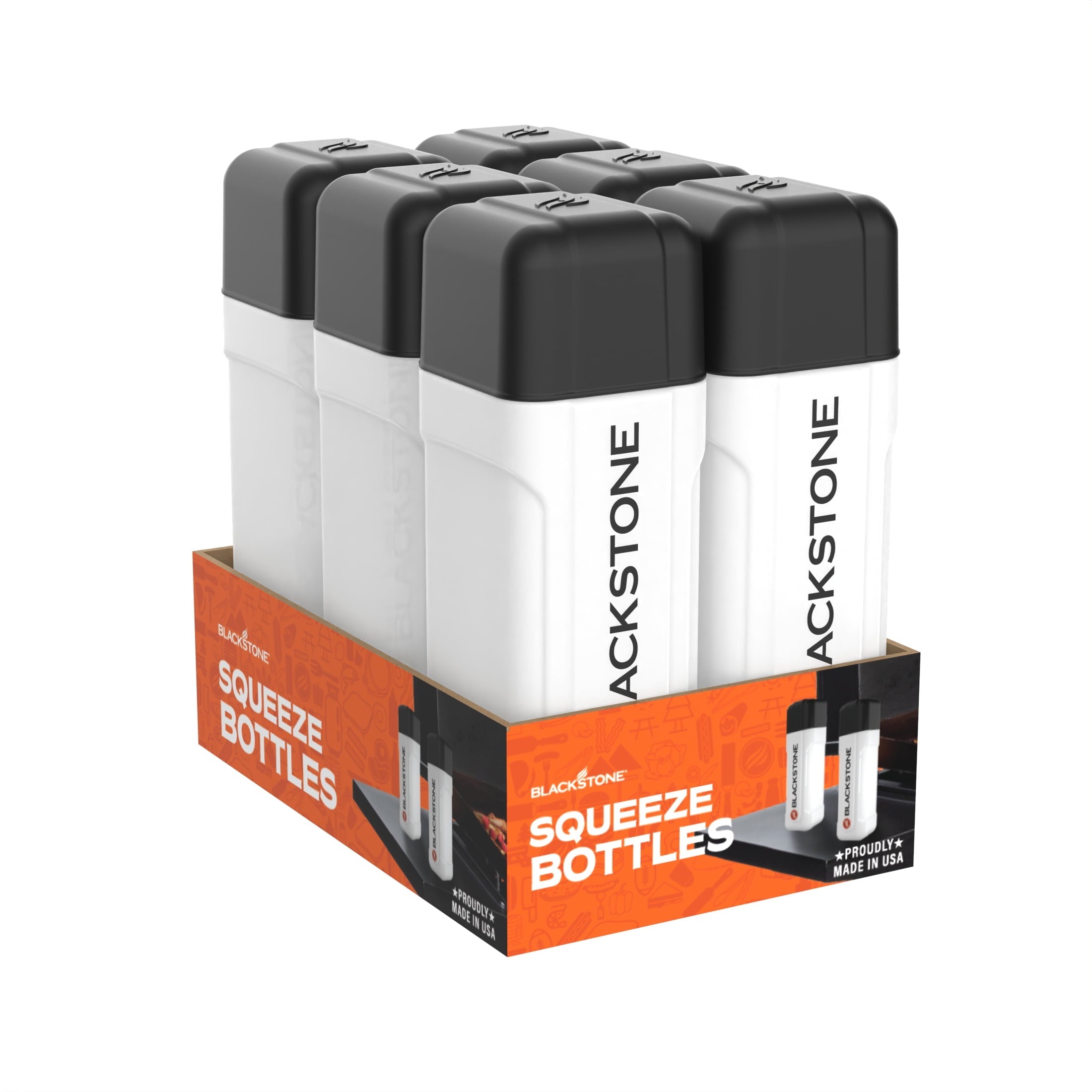 Blackstone 32 oz Square Squeezable Bottle with Lid, Perfect for Oil & Water