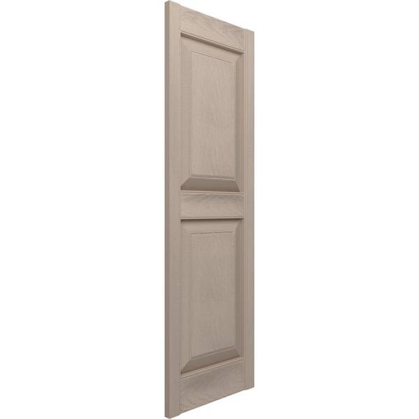 14.75 in. x 71 in. Raised Panel Vinyl Exterior Shutters Pair in Wicker