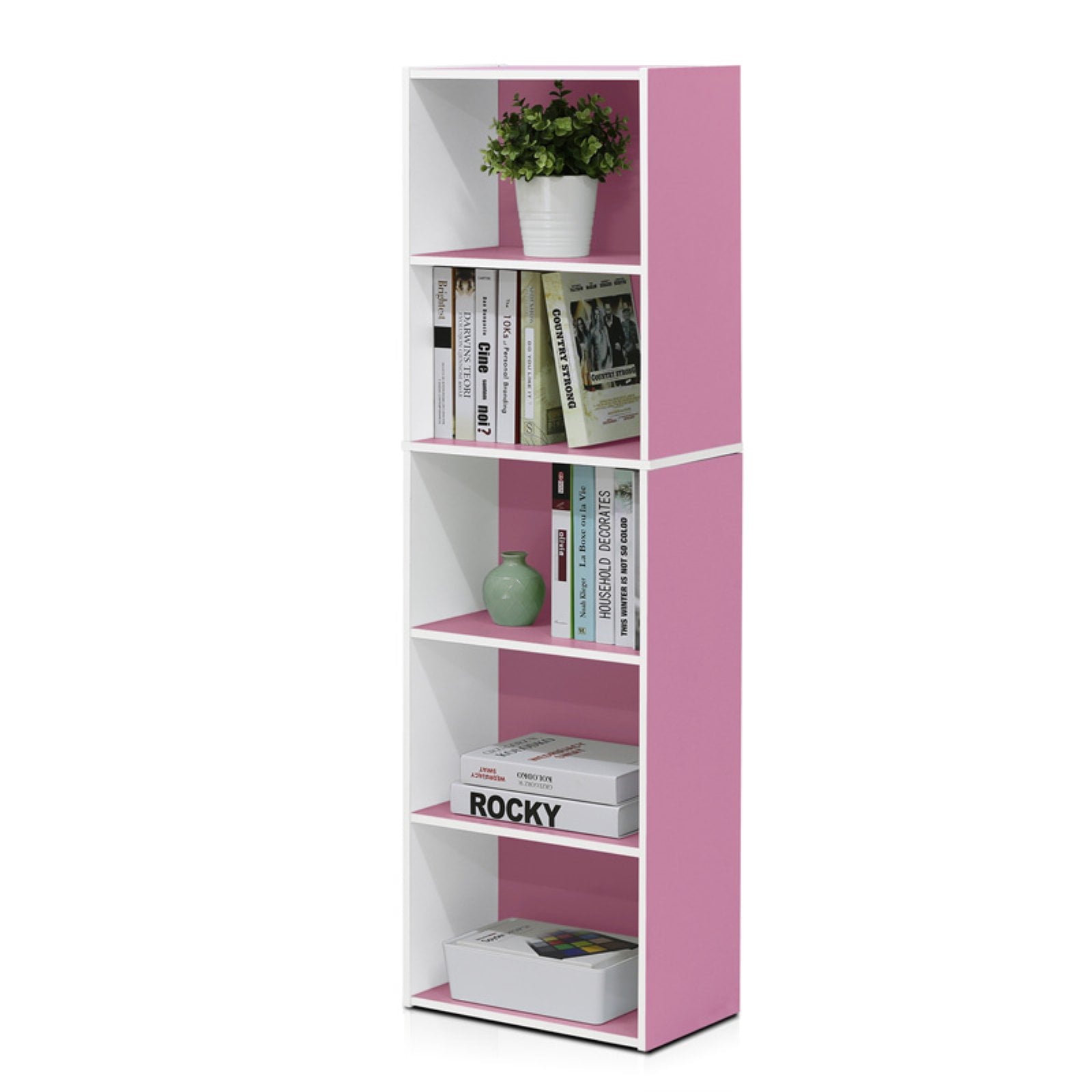 Furinno 5 Tier Reversible Open Shelf Bookcase
