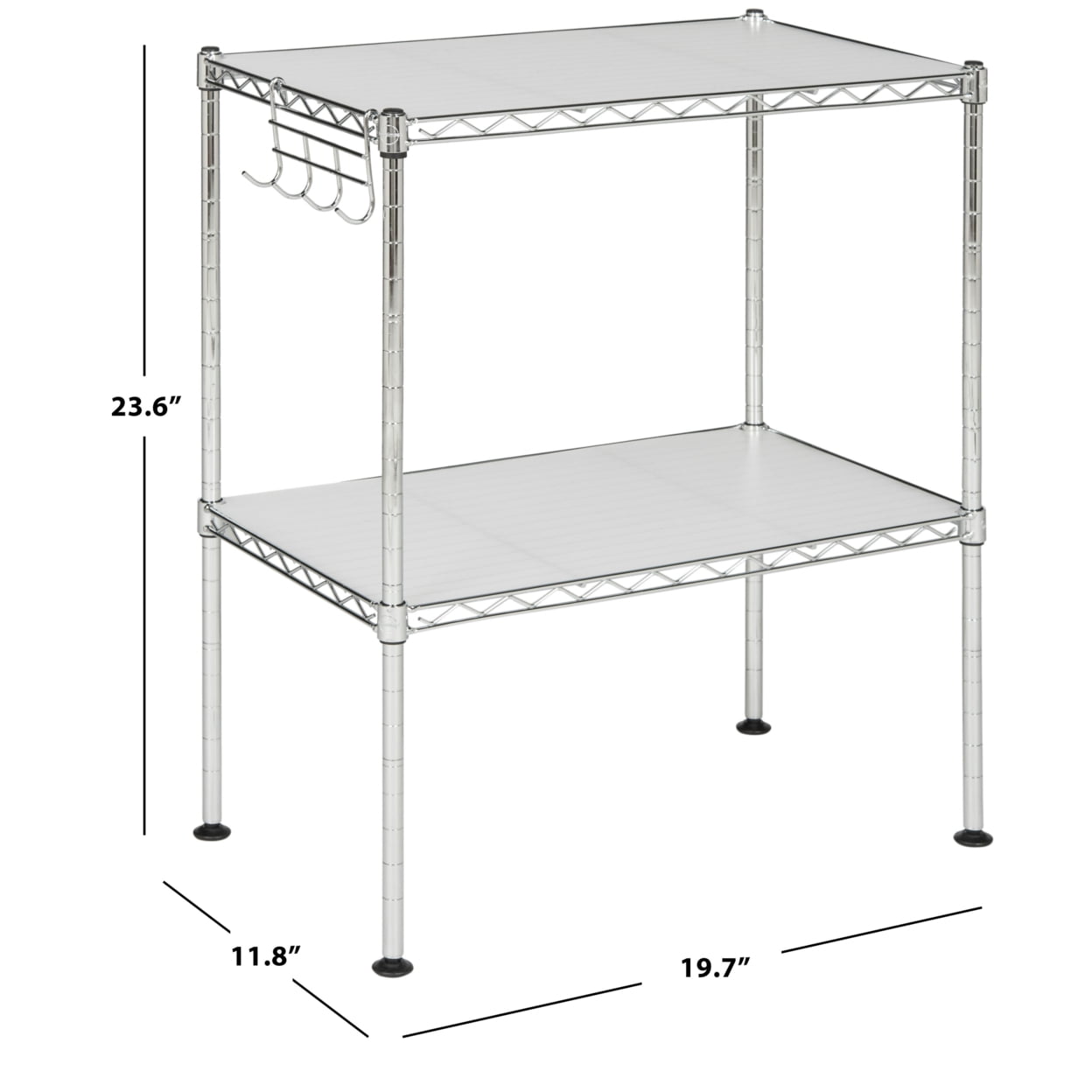 SAFAVIEH Lucien 2-Tier Chrome Wire Microwave Rack Chrome