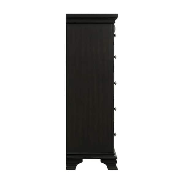 Trent 6-Drawer Antique Black Chest of Drawers